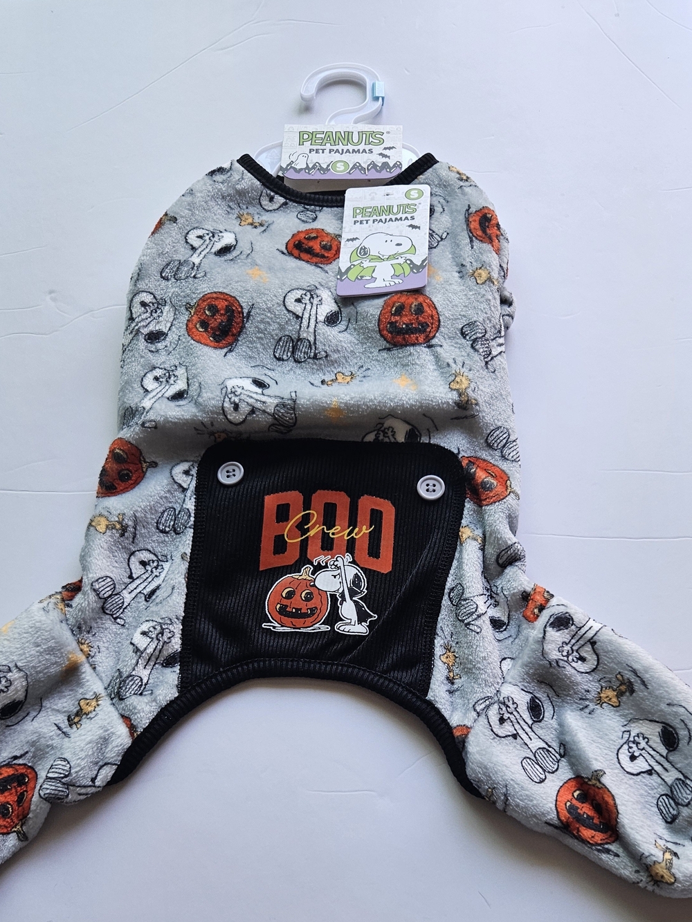 Peanuts Pets  One-Piece Pajama - Gray Pumpkin Boo Crew